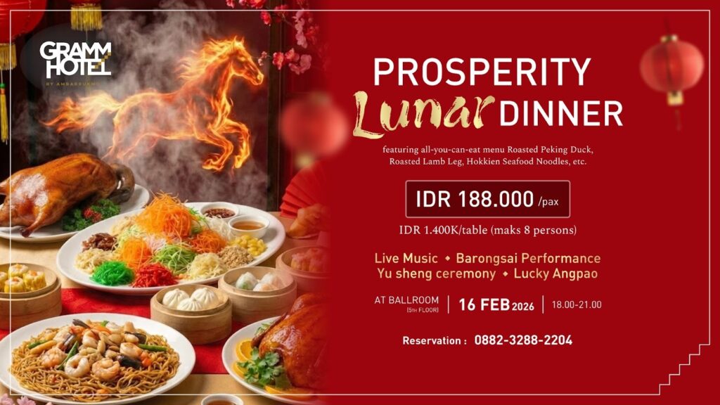 Imlek dinner jogja - gramm hotel ambarrukmo 2026